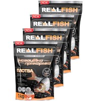 Фото Набір Прикормка Real Fish Плотва Мигдаль-ваніль 1 кг 4 упаковки 4820026883762