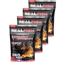 Фото Набір Прикормка Real Fish Карп Слива 1 кг 4 упаковки 4820026881348