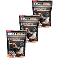 Фото Набір Прикормка Real Fish Плотва Коріандр-арахіс 1 кг 3 упаковки 4820026882673