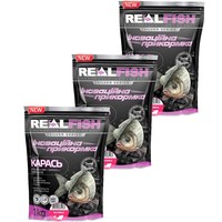 Фото Набір Прикормка Real Fish Карась Малина 1 кг 3 упаковки 4820026881133