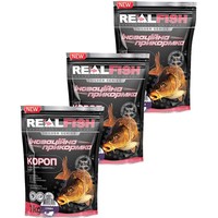 Фото Набір Прикормка Real Fish Карп Слива 1 кг 3 упаковки 4820026881348