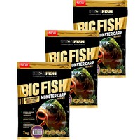 Фото Набір Прикормка Real Fish Біг Фіш Карп Шовковиця 1 кг 3 упаковки 4820026881799