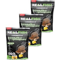 Фото Набір Прикормка Real Fish Фідер Бісквіт-ваніль 1 кг 3 упаковки 4820026882611
