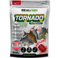 Фото Комплект Прикормка Real Fish Торнадо Короп Полуниця - Суниця 900 г 3 шт 3236